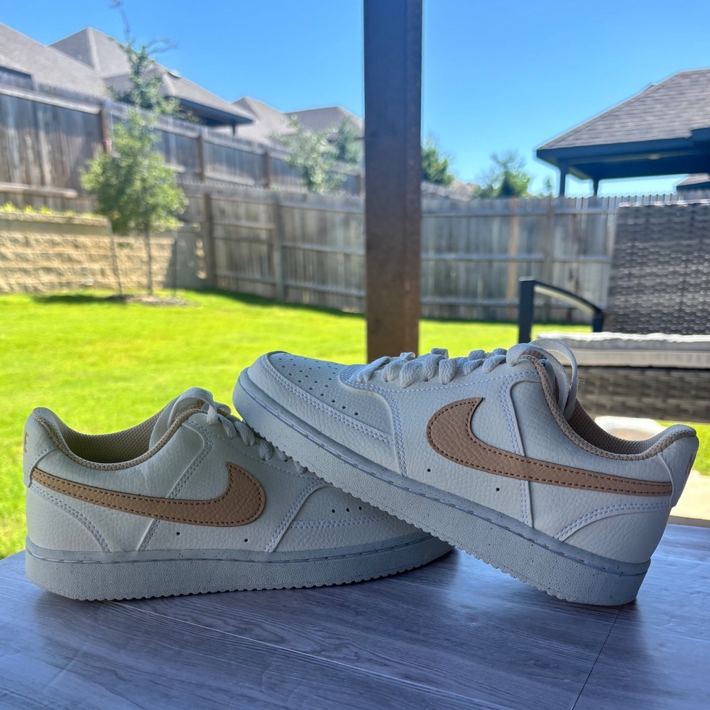 Nike Court Vision Low Sun Club Womens 6 Sail Sanddrift Sneakers
